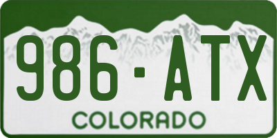 CO license plate 986ATX