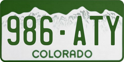 CO license plate 986ATY
