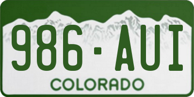 CO license plate 986AUI