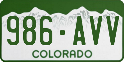 CO license plate 986AVV