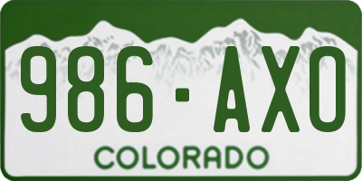 CO license plate 986AXO