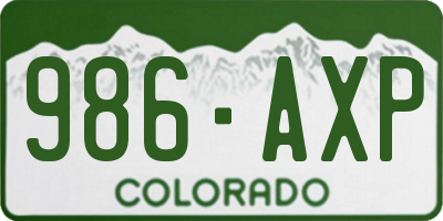 CO license plate 986AXP