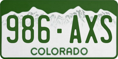 CO license plate 986AXS