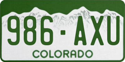 CO license plate 986AXU