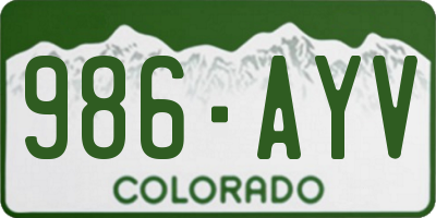 CO license plate 986AYV