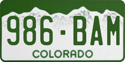 CO license plate 986BAM