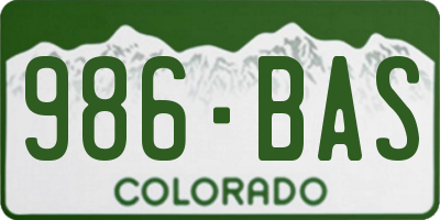 CO license plate 986BAS