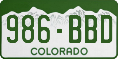 CO license plate 986BBD