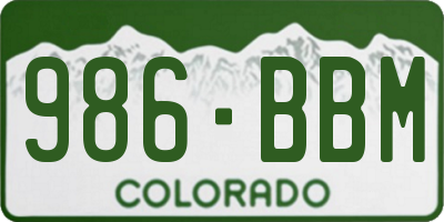 CO license plate 986BBM