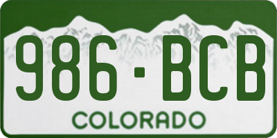 CO license plate 986BCB