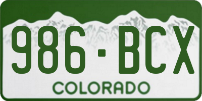 CO license plate 986BCX