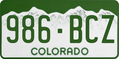 CO license plate 986BCZ