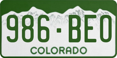 CO license plate 986BEO