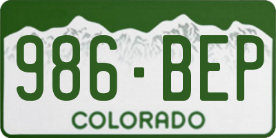 CO license plate 986BEP