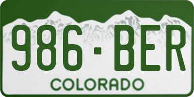 CO license plate 986BER