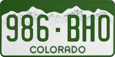 CO license plate 986BHO