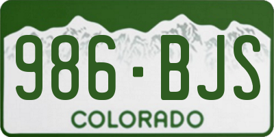 CO license plate 986BJS