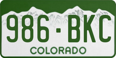 CO license plate 986BKC