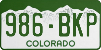 CO license plate 986BKP