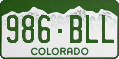 CO license plate 986BLL