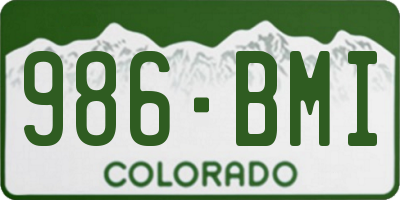 CO license plate 986BMI