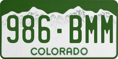 CO license plate 986BMM