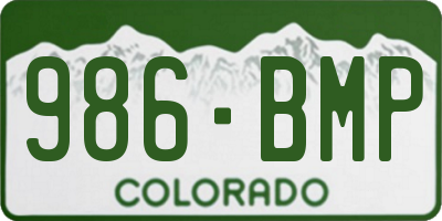 CO license plate 986BMP