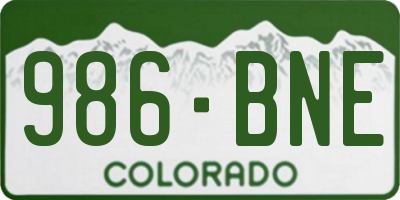 CO license plate 986BNE