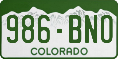 CO license plate 986BNO
