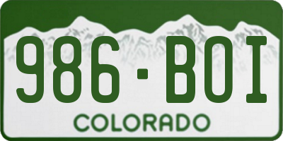 CO license plate 986BOI