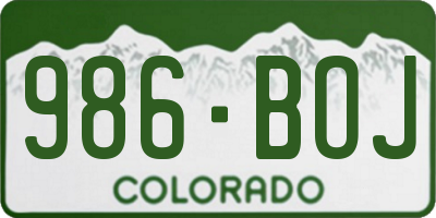CO license plate 986BOJ