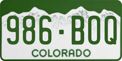 CO license plate 986BOQ