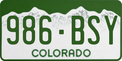 CO license plate 986BSY