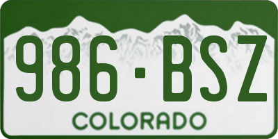 CO license plate 986BSZ