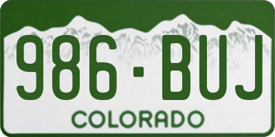CO license plate 986BUJ