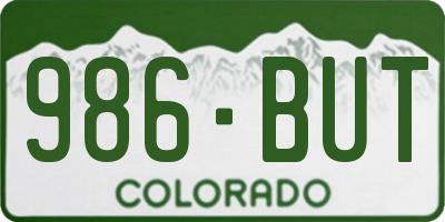 CO license plate 986BUT