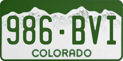 CO license plate 986BVI