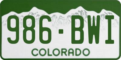 CO license plate 986BWI