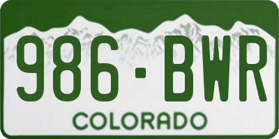 CO license plate 986BWR