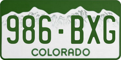CO license plate 986BXG