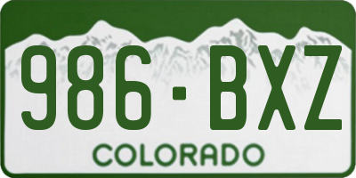 CO license plate 986BXZ