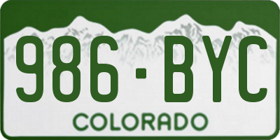 CO license plate 986BYC