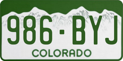 CO license plate 986BYJ