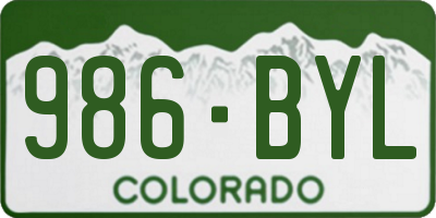 CO license plate 986BYL