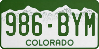 CO license plate 986BYM