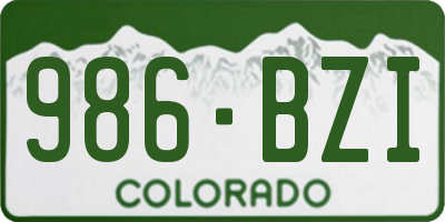 CO license plate 986BZI