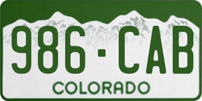 CO license plate 986CAB