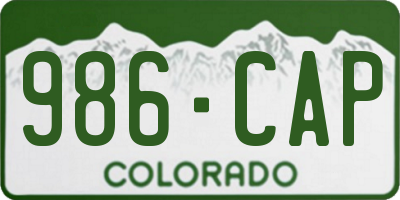 CO license plate 986CAP