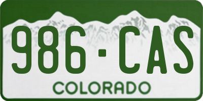 CO license plate 986CAS