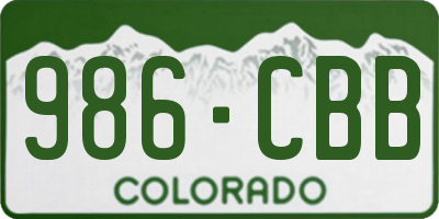CO license plate 986CBB